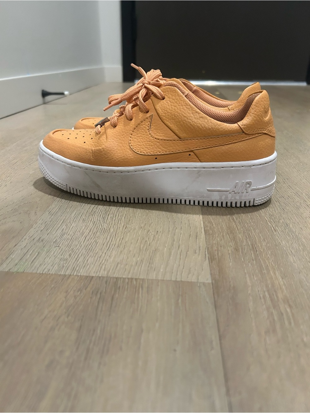 Nike Women's Tumbled Peach-Orange Platform Sneaker